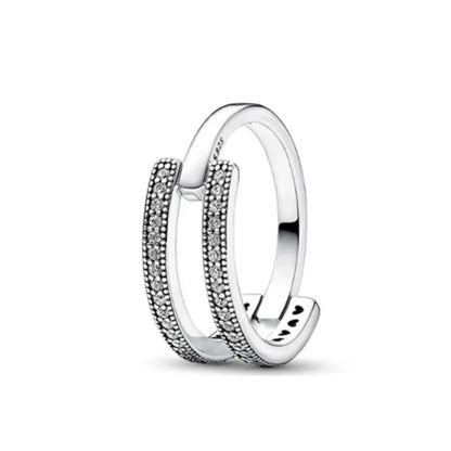 European 925 Silver Heart-Shaped Ring for Women Available in Sizes 6 7 8 9 Exquisite High-Quality Jewelry for Weddings and Parties