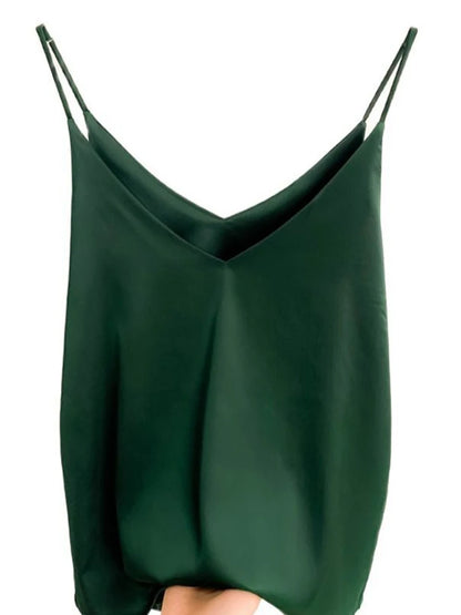 Womens Summer Camisole Tank Top V Neck Slim Fit Sleeveless