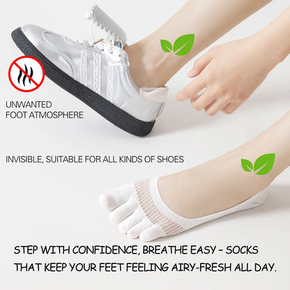 6 Pairs Cooling Mint Toe Socks For Women Non Slip Ankle