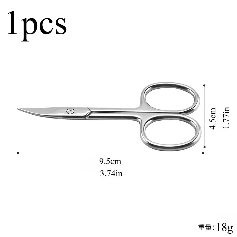 Stainless Steel Curved Tip Thin Blade Cuticle Scissors Nail Clippers Trimmer F3-1pcs