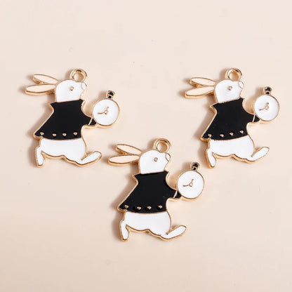 10 Pieces Mixed Cute Animal Charms Enamel Butterfly Cow Snail Cat Rabbit Deer Pendants for DIY Jewelry Making