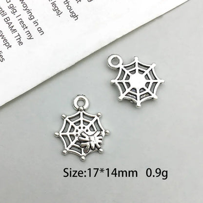 Antique Silver Spider Charms Set for DIY Halloween Jewelry Crafting