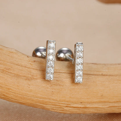 2Pcs Helix Ear Piercing Stud Earrings for Women Zircon Heart Star Moon Tragus Accessories Jewelry Gift