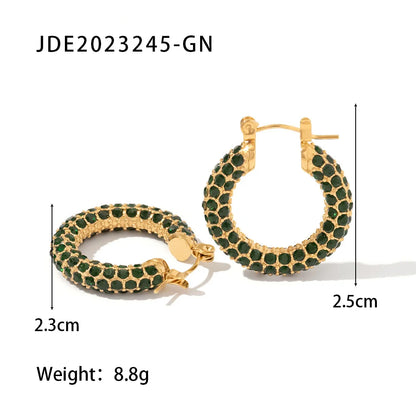 Youthway Stainless Steel Geometric Hoop Earrings Waterproof Fashion Jewelry for Women 2022