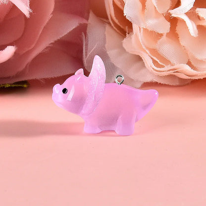 Luminous 3D Dinosaur Charms Resin Pendants for DIY Jewelry Making