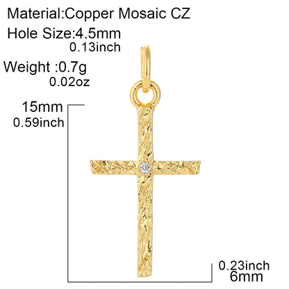 Gold Cubic Zirconia Cross Dangle Charms for Jewelry Making Necklace Bracelet Earrings