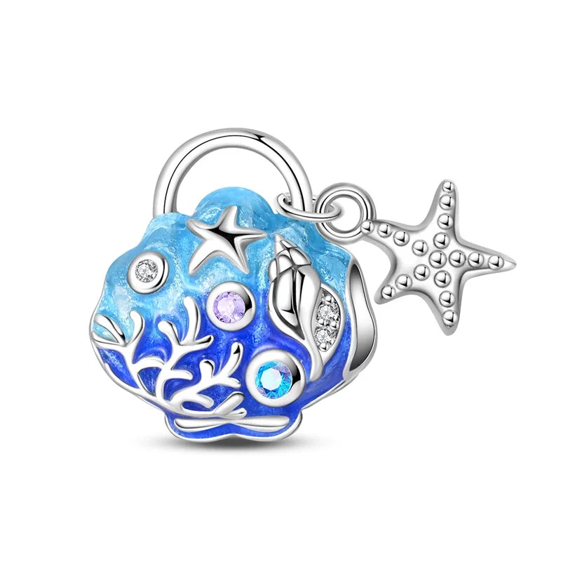 Sterling Silver Ocean-Themed Charm Pendant for Bracelets and Necklaces PAC1690