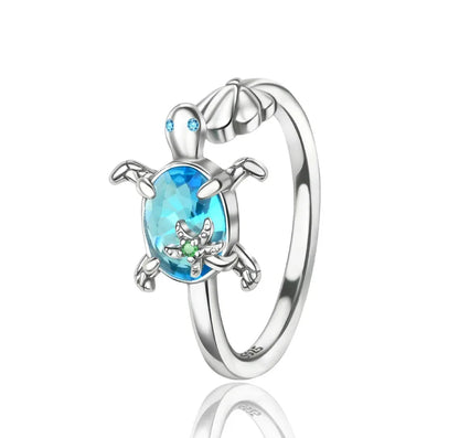 925 Sterling Silver Open Ring for Women Butterfly Dragonfly Turtle Cross Design Elegant Fine Jewelry Gift