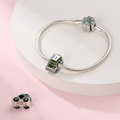 Sterling Silver Sports Car and Motorcycle Charms for DIY Jewelry Making
