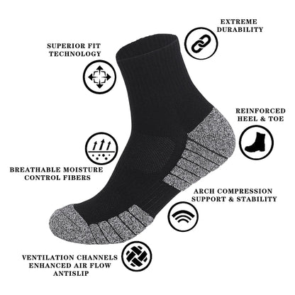 Thermal Terry Trekking Socks Men Non Slip Seamless Toe