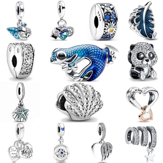 European Summer Charms Shell Panda Travel Beads for 925 Sterling Silver Bracelet and Necklace Jewelry for Women