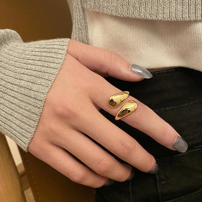 Gold Silver Plated Bold Dome Ring for Women 2023 Chunky Statement Jewelry