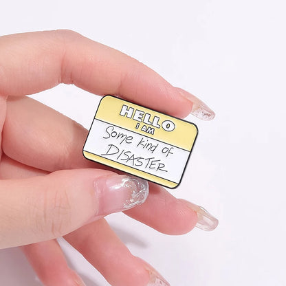 Quirky Anxious Dialog Enamel Lapel Pins for Unique Fashion Statements