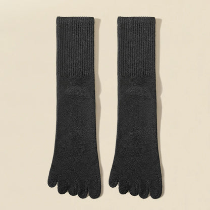 Mens Wool Five Finger Toe Socks Breathable Business