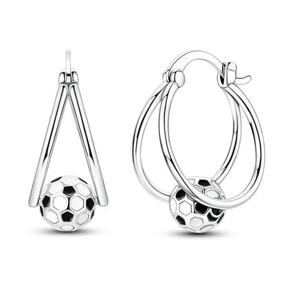 Original 925 Sterling Silver Sports Ball Charms Earrings Beads Pendants for Bracelet Necklace Jewelry Gift