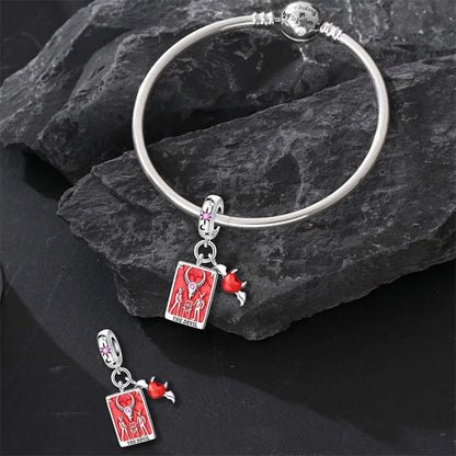 925 Sterling Silver Tarot Hourglass Bead Charm For Bracelet