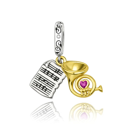 925 Sterling Silver Music Charms Beads Musical Note Piano Guitar Headset Earrings Pendants for DIY Bracelet Fine Jewelry Gift