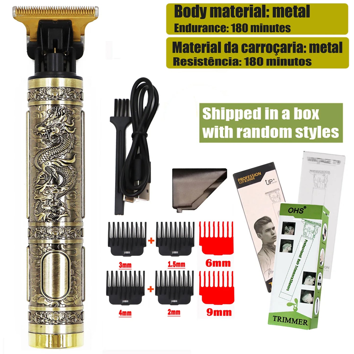 OHS T9 Cordless Electric Hair Clipper and Shaver for Men Fast Charging Floating Head Trimmer Waterproof Razor for Home and Travel