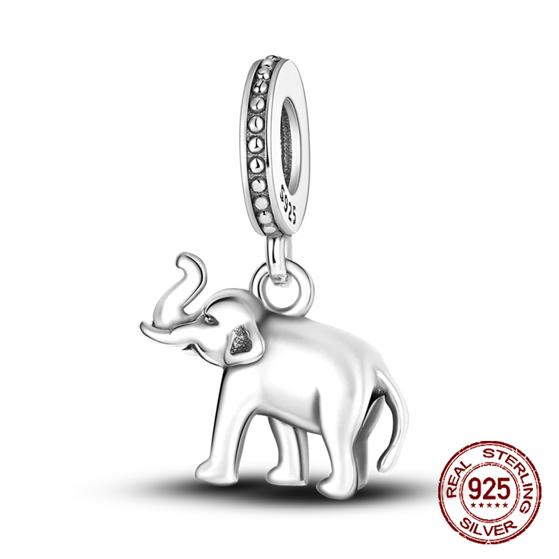 Inlaid Zircon Heart Charm Beads 925 Sterling Silver Dangle for Bracelets SMC1920