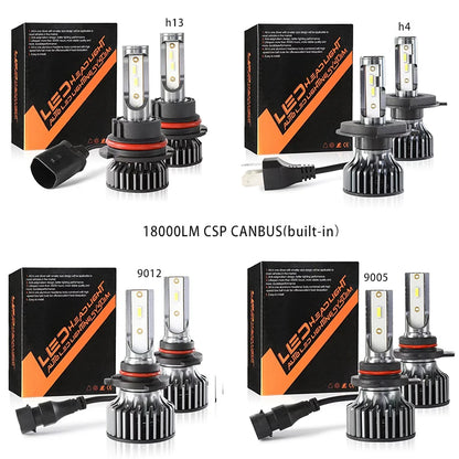 Heyword 26000 Lumen 160W 1860 CSP Chip Universal Car LED Headlights with Adjustable Color Temperature 3000K 4300K 6000K 8000K Compatible with H1 H4 H7 H11 9005 Fog Lights
