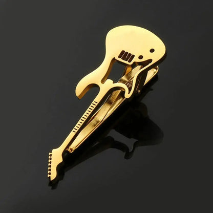 Creative Treble Clef Guitar Tie Clip for Men Titanium Steel Music Accessory Style 6