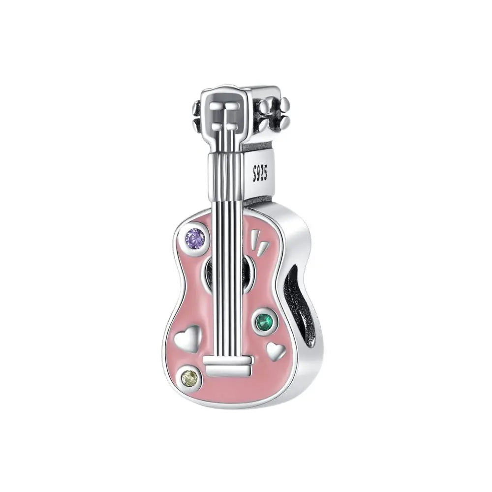 925 Sterling Silver Music Charms Beads Musical Note Piano Guitar Headset Earrings Pendants for DIY Bracelet Fine Jewelry Gift