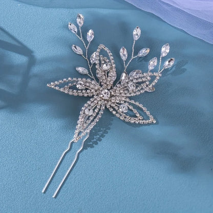 Elegant Crystal Pearl Rhinestone Hairpins for Women Bridal Party Accessories