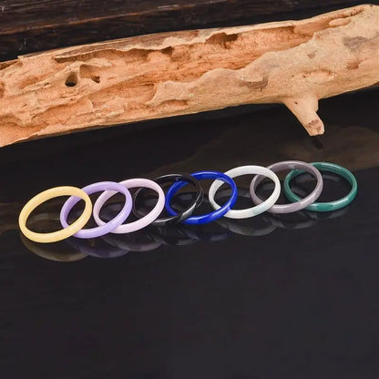 Jiayiqi Smooth Cut Ceramic Rings for Couples in Trendy Colors