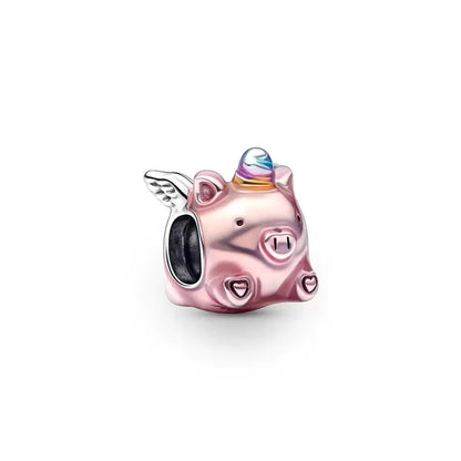 Hot Pink Murano Glass Charm Bead For 925 Bracelet Pendant