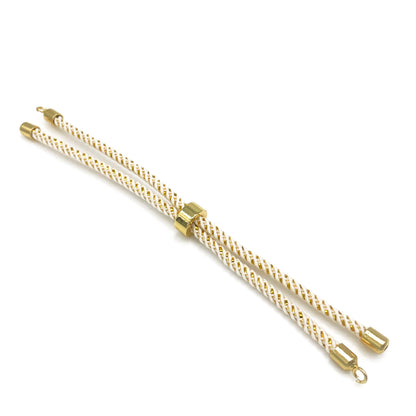 Adjustable Nylon Rope Bracelet Set with Brass Ends for DIY Jewelry Crafting