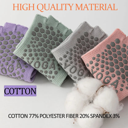 Women Open Toe Anti Slip 5 Toe Yoga Socks With Grips