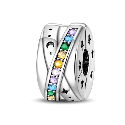 925 Sterling Silver Colorful Butterfly Star Moon Flower Beads Clip Charm for DIY Bracelets Fine Jewelry