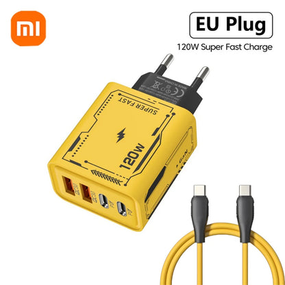 Xiaomi 120W Ultra Fast GaN USB C Charger Quick Charge 3.0 Type C Power Adapter For iPhone Samsung And Xiaomi