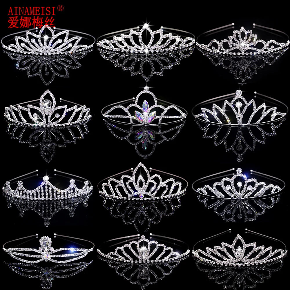 AINAMEISI Crystal Love Headdress - Exquisite Crown for Brides & Girls' Celebrations