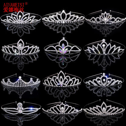 AINAMEISI Crystal Love Headdress - Exquisite Crown for Brides & Girls' Celebrations