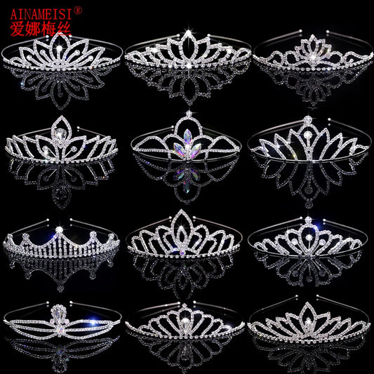 AINAMEISI Crystal Love Headdress - Exquisite Crown for Brides & Girls' Celebrations