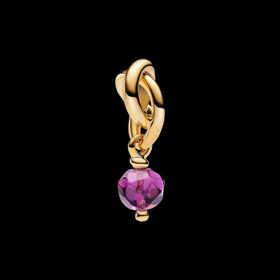 Avocado Double Dangle 925 Silver Heart Eternity Charm