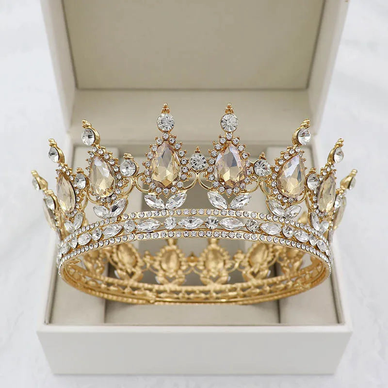 Elegant Royal Pink Crystal Bridal Tiara Crown for Weddings and Pageants