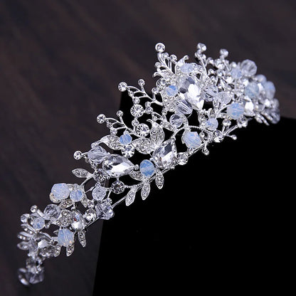 Luxury Bridal Crystal Heart Jewelry Set - Top-Rated Rhinestone Tiara, Choker & Earrings Silver 1
