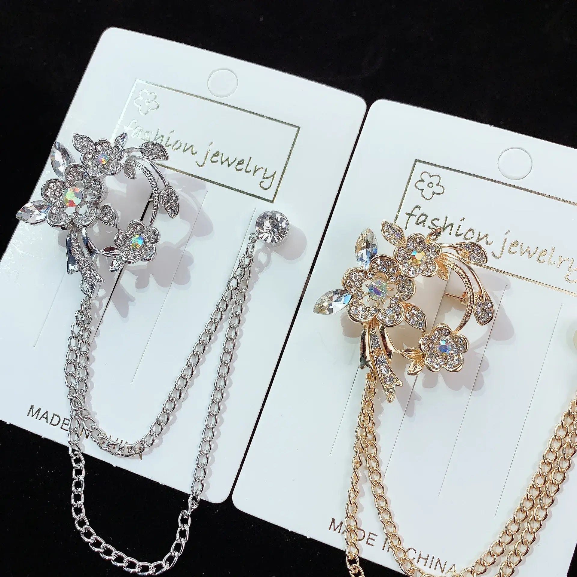 Men and Women Tassel Chain Suit Brooch Alloy Fashion Accessory H1337