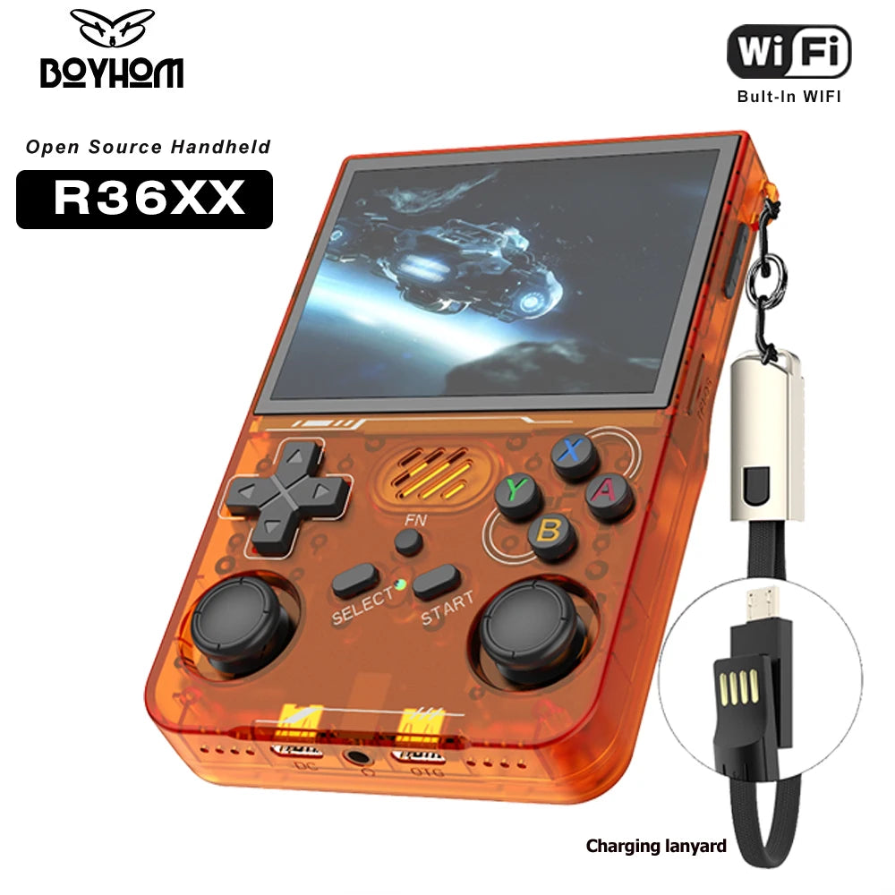 BOYHOM R36XX Handheld Console Over 15,000 Games Built In WiFi Open Source Retro Gaming 3.5 Inch 2025 New Version With Free Strap