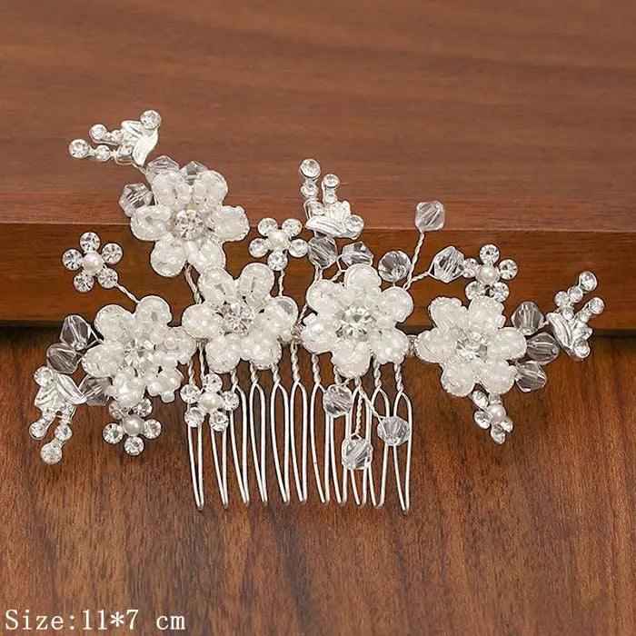 Silver Pearl Rhinestone Bridal Hair Combs - Top-Rated Wedding Hair Accessories for Women Silver 19