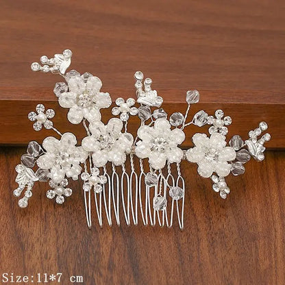 Silver Pearl Rhinestone Bridal Hair Combs - Top-Rated Wedding Hair Accessories for Women Silver 19