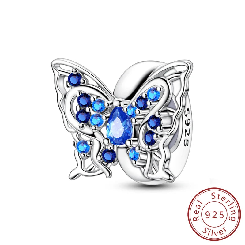 925 Sterling Silver Charms Pendant Set for Bracelets Angel Devil's Eye Fatima's Hand Cross Women's Jewelry Gift KTC1603