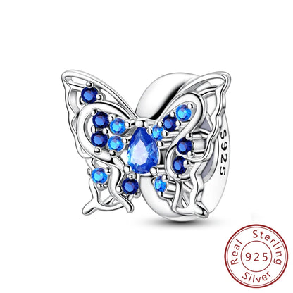 925 Sterling Silver Charms Pendant Set for Bracelets Angel Devil's Eye Fatima's Hand Cross Women's Jewelry Gift KTC1603