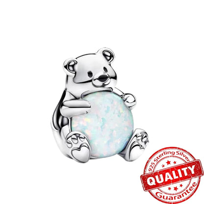 Festive Charm 925 Sterling Silver Christmas Bell Trojan Candy Zircon Bead for Bracelet and Necklace DIY Fine Jewelry Gift