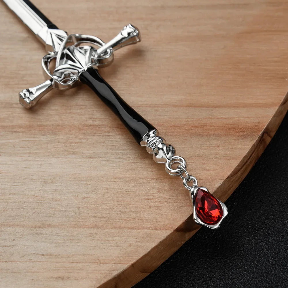 Vintage Chinese Style Ruby Sword Hairpins for Women
