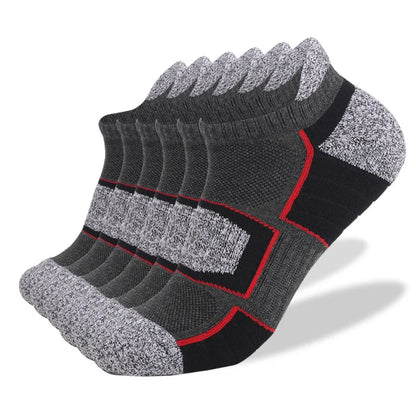 6 Pairs Mens Anti Slip Terry Sole Hiking Socks Arch Support