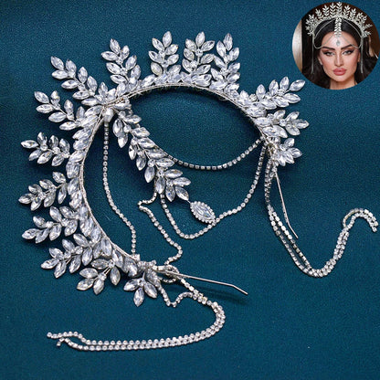 DZ165 Luxury Bridal Crystal Tiara Headband for Weddings and Proms