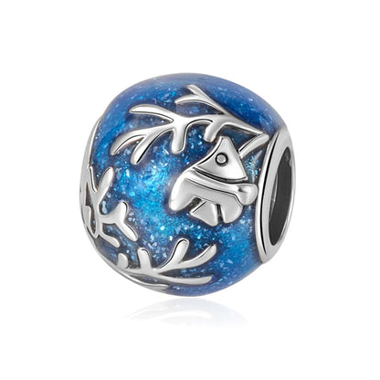 Sterling Silver Ocean-Themed Charm Pendant for Bracelets and Necklaces M1305